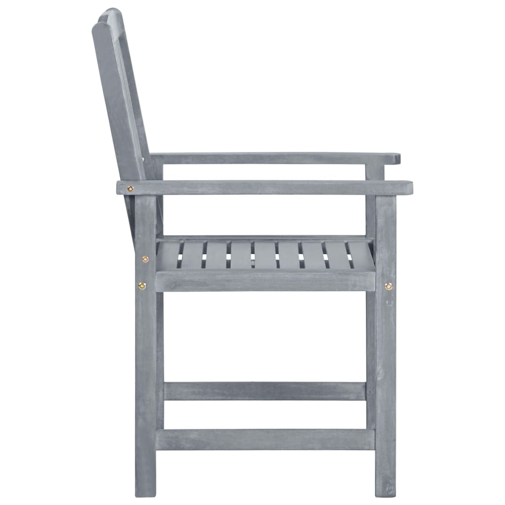 Tuinstoelen 4 st met kussens massief acaciahout grijs – afbeelding 5