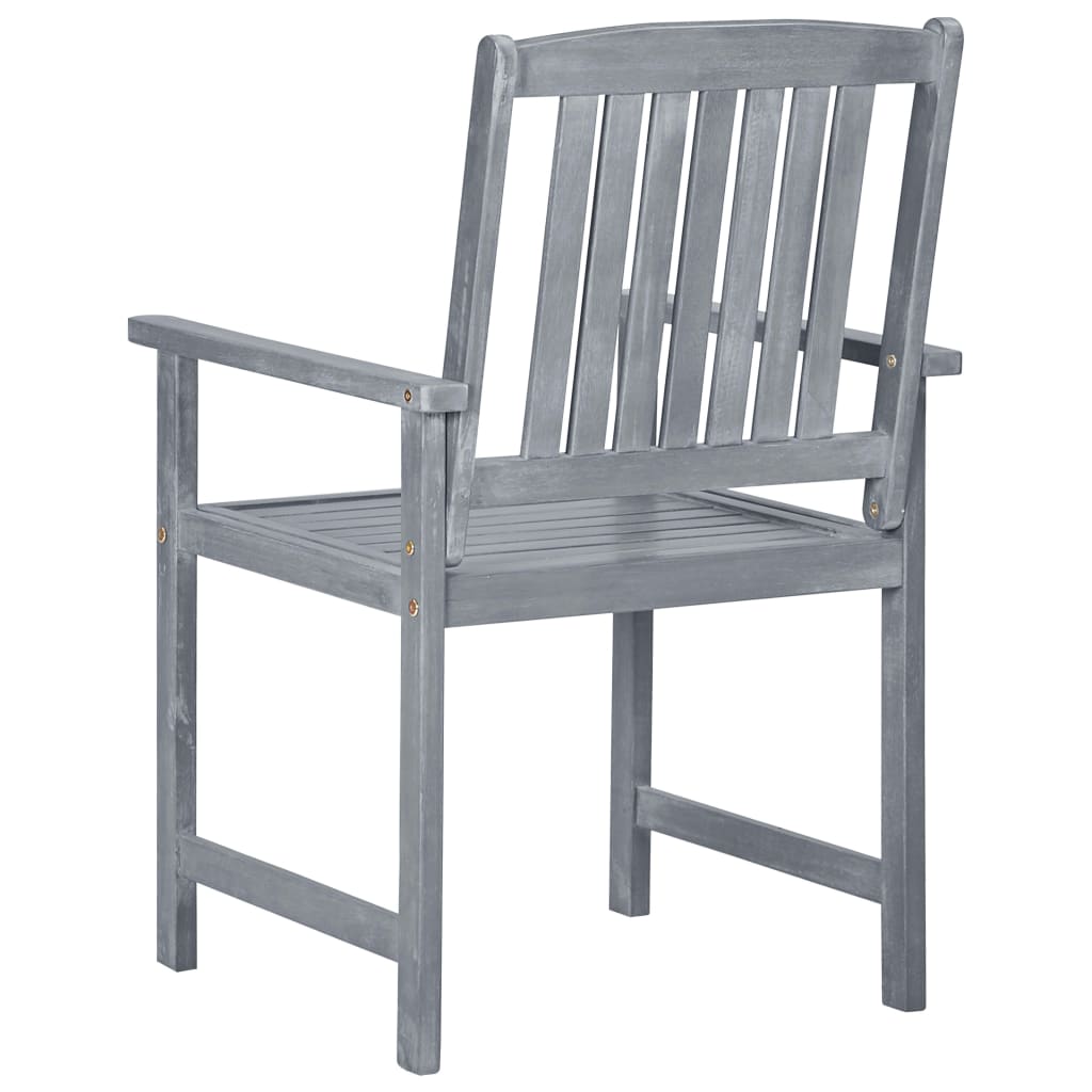 Tuinstoelen 4 st met kussens massief acaciahout grijs – afbeelding 6
