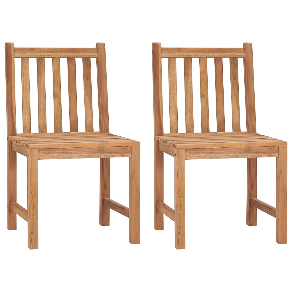 Tuinstoelen 2 st met kussens massief teakhout – afbeelding 3