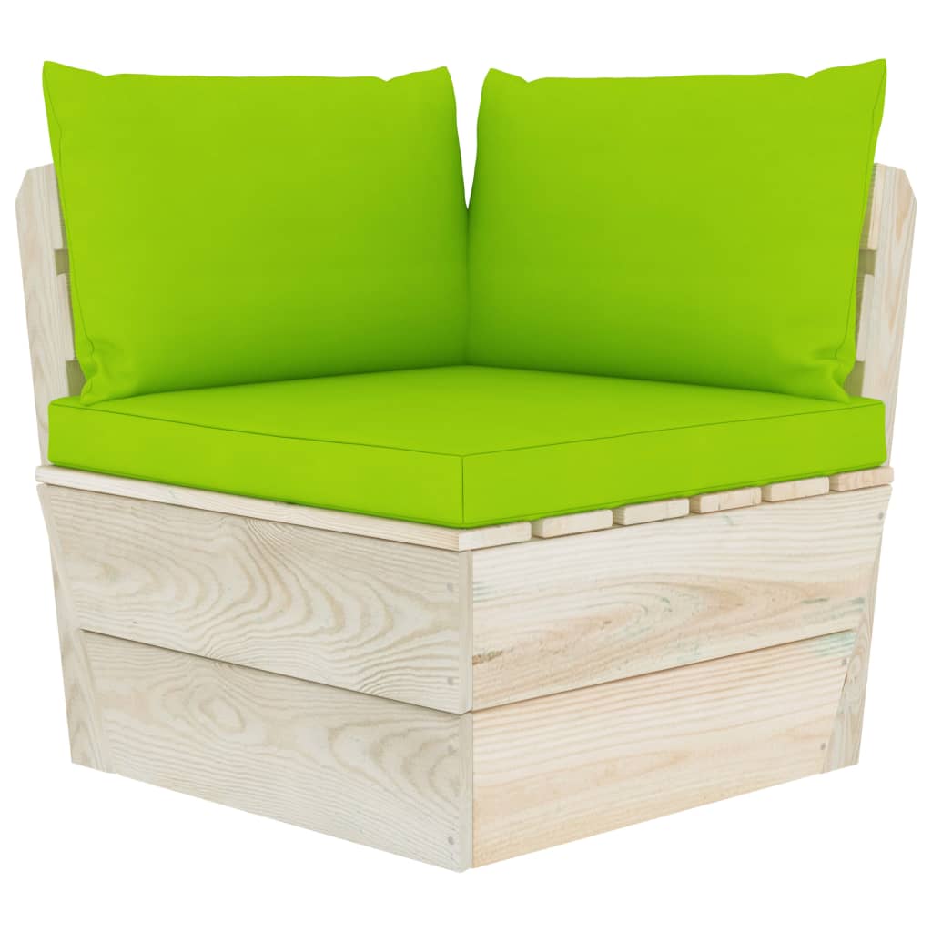 Tuinhoekbank met kussens pallet geïmpregneerd vurenhout – afbeelding 2