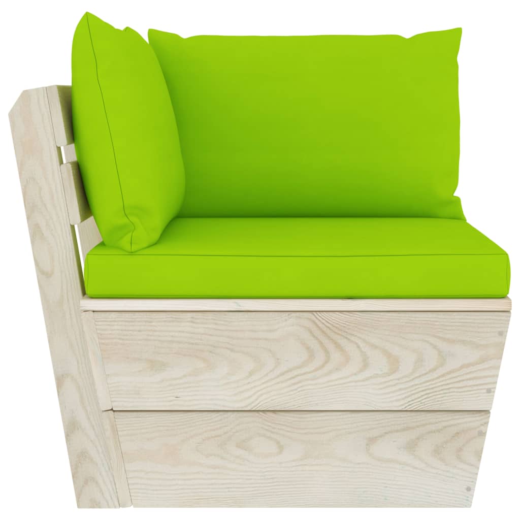 Tuinhoekbank met kussens pallet geïmpregneerd vurenhout – afbeelding 3