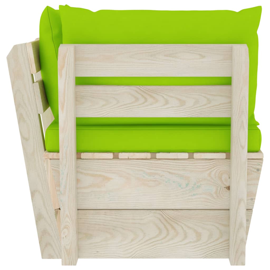 Tuinhoekbank met kussens pallet geïmpregneerd vurenhout – afbeelding 4