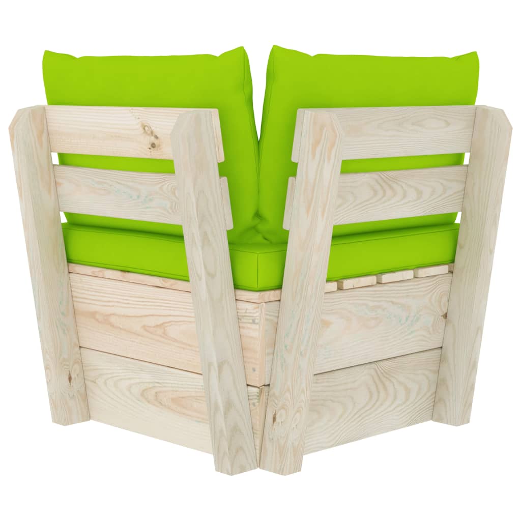 Tuinhoekbank met kussens pallet geïmpregneerd vurenhout – afbeelding 5