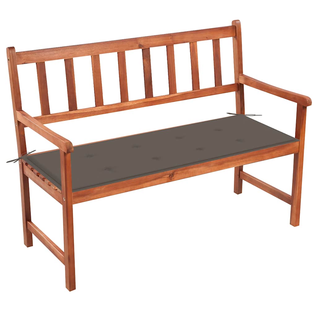 Tuinbank met kussen 120 cm massief acaciahout – afbeelding 1