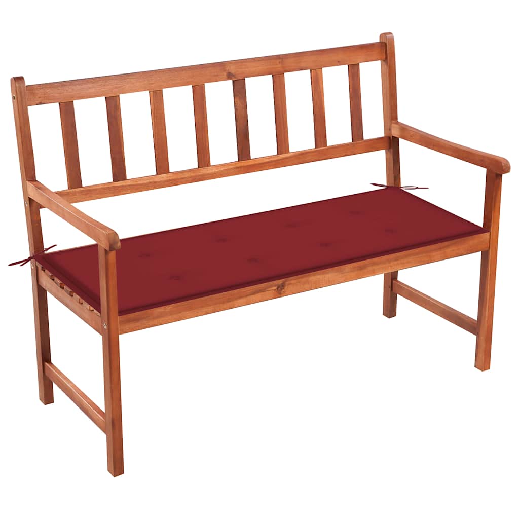 Tuinbank met kussen 120 cm massief acaciahout