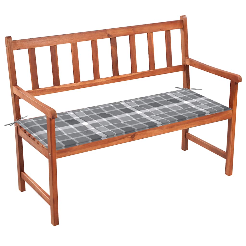 Tuinbank met kussen 120 cm massief acaciahout – afbeelding 1