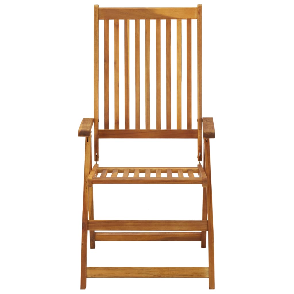 Tuinstoelen 2 st verstelbaar met kussens massief acaciahout – afbeelding 4