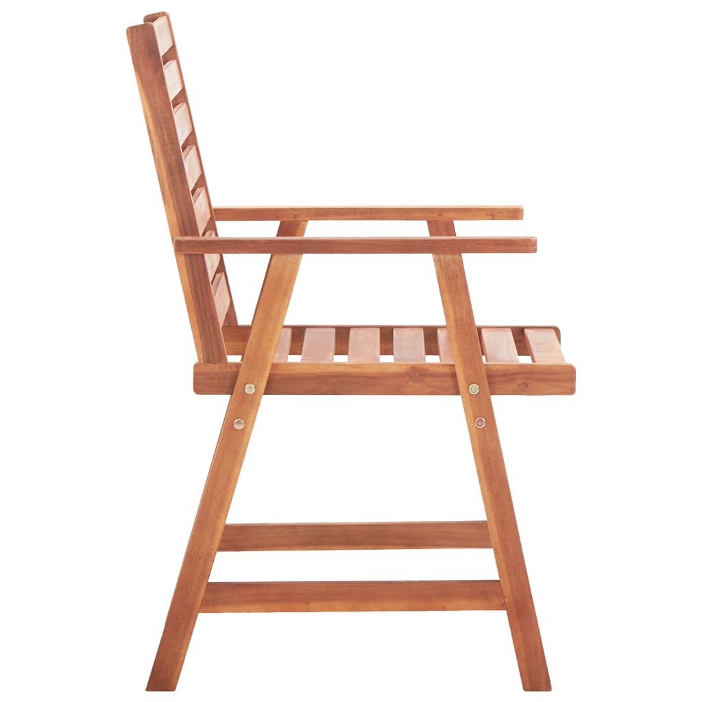 Tuinstoelen 3 st met kussens massief acaciahout – afbeelding 5