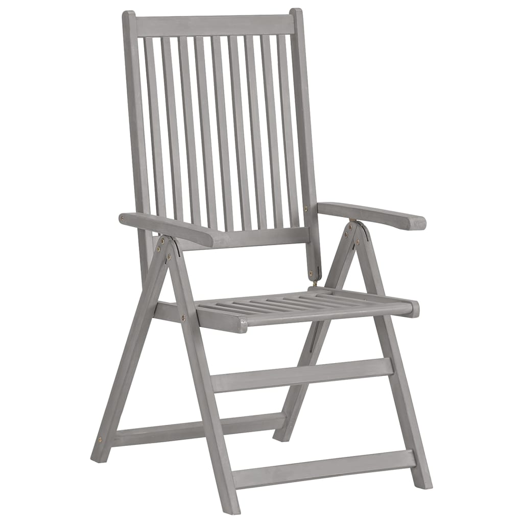 Tuinstoelen 2 st verstelbaar met kussens massief acaciahout – afbeelding 3