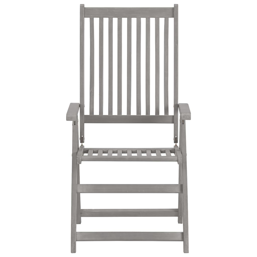 Tuinstoelen 2 st verstelbaar met kussens massief acaciahout – afbeelding 4