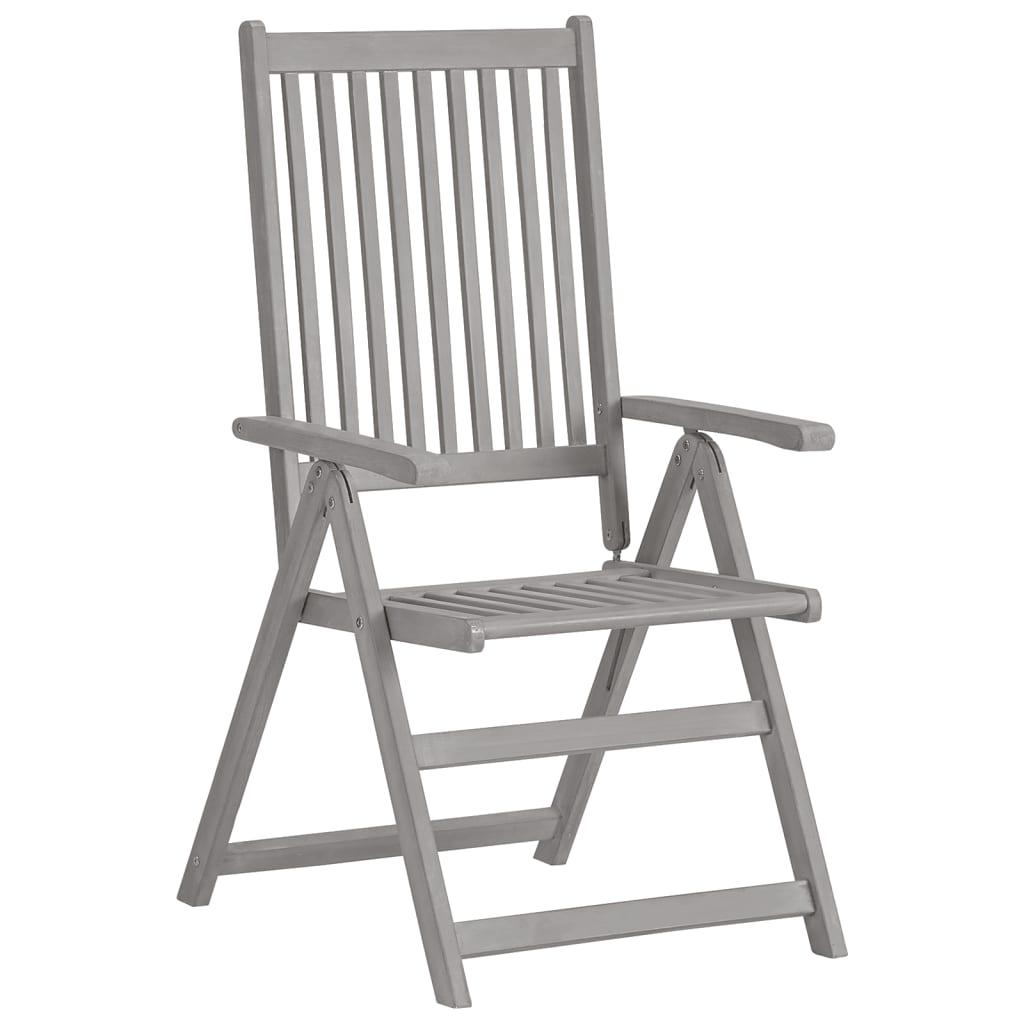 Tuinstoelen 2 st verstelbaar met kussens massief acaciahout – afbeelding 3