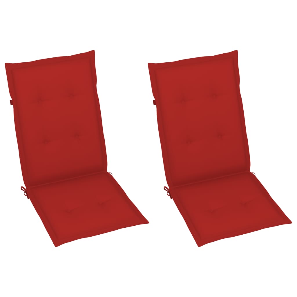 Tuinstoelen 2 st verstelbaar met kussens massief acaciahout – afbeelding 6