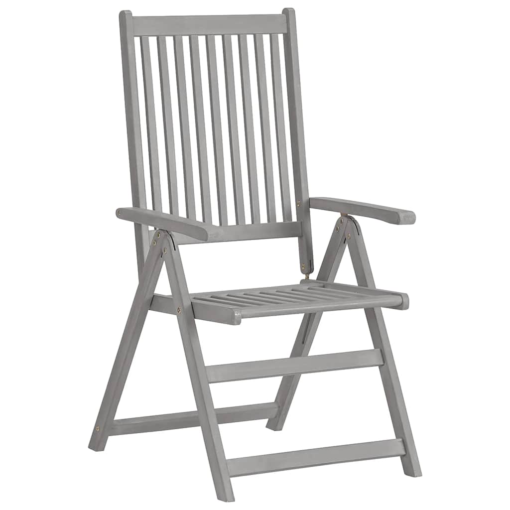 Tuinstoelen 2 st verstelbaar met kussens massief acaciahout – afbeelding 3
