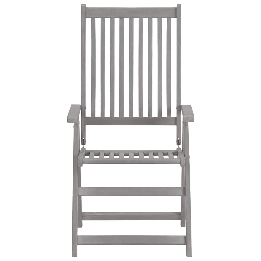 Tuinstoelen 2 st verstelbaar met kussens massief acaciahout – afbeelding 4