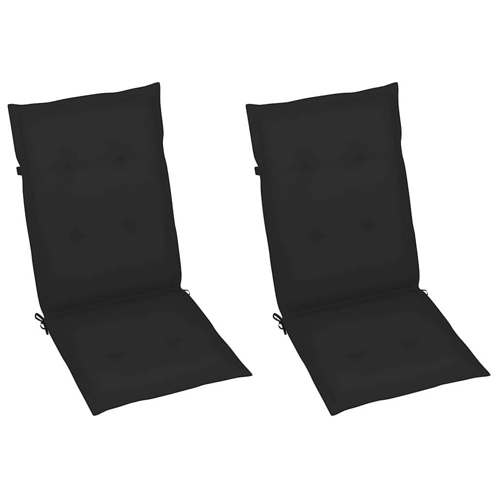 Tuinstoelen 2 st verstelbaar met kussens massief acaciahout – afbeelding 6