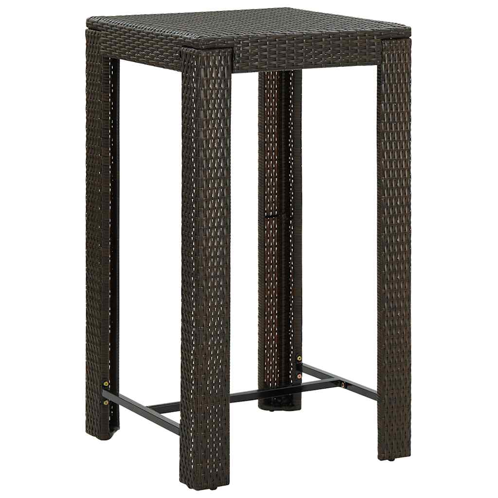 5-delige Tuinbarset met armleuningen poly rattan bruin – afbeelding 11