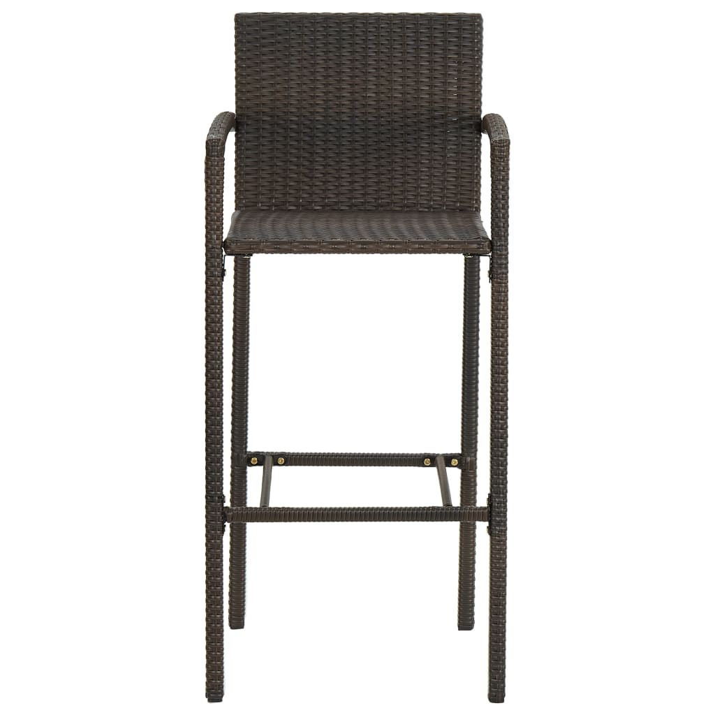5-delige Tuinbarset met armleuningen poly rattan bruin – afbeelding 5
