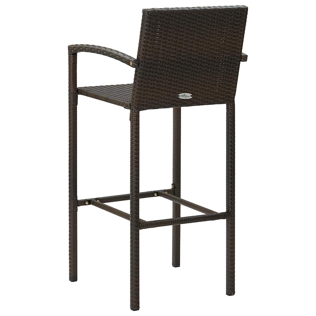 5-delige Tuinbarset met armleuningen poly rattan bruin – afbeelding 7