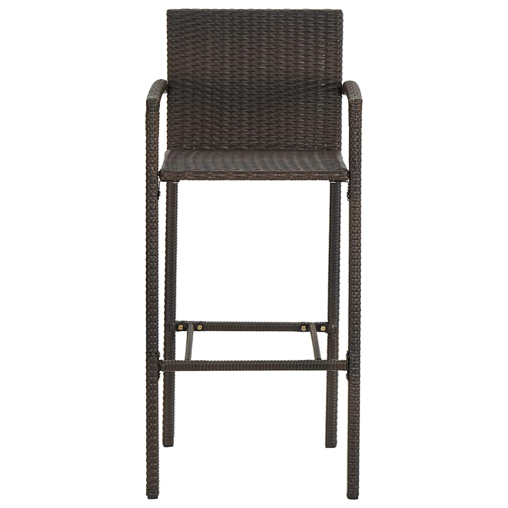 5-delige Tuinbarset met armleuningen poly rattan bruin – afbeelding 5