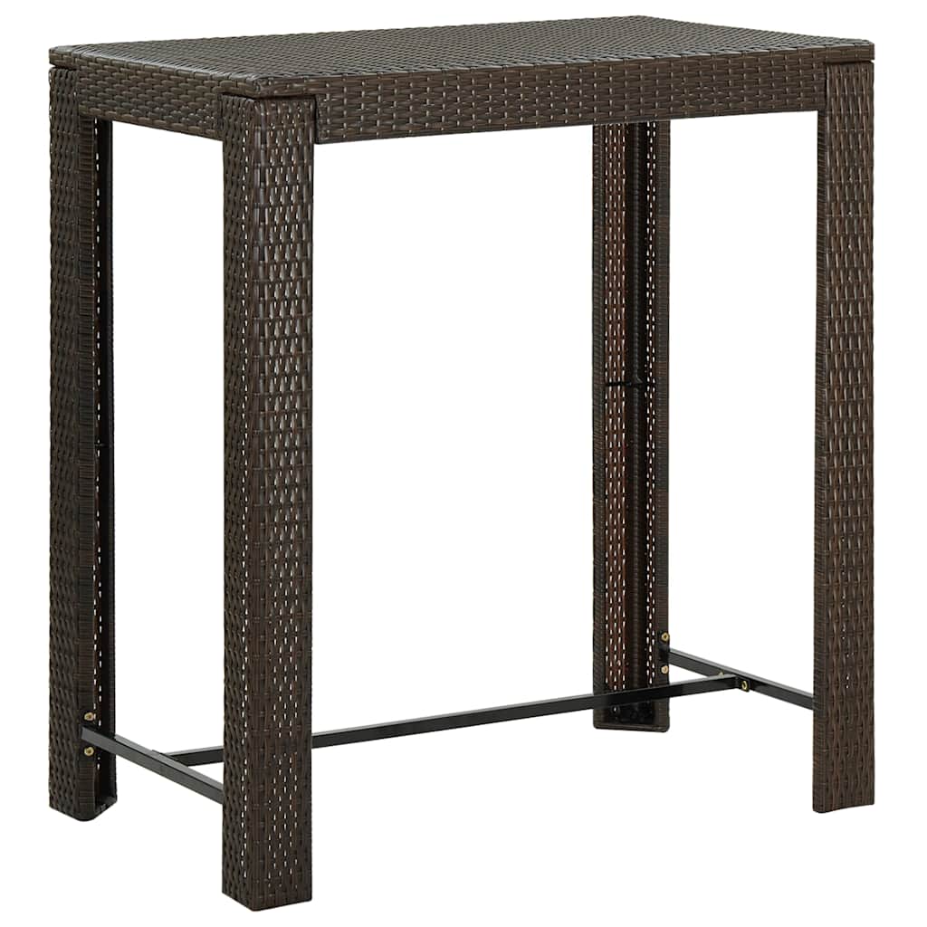 5-delige Tuinbarset met armleuningen poly rattan bruin – afbeelding 9