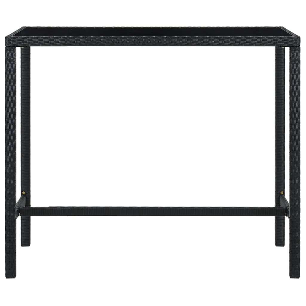 7-delige Tuinbarset met kussens poly rattan zwart – afbeelding 4