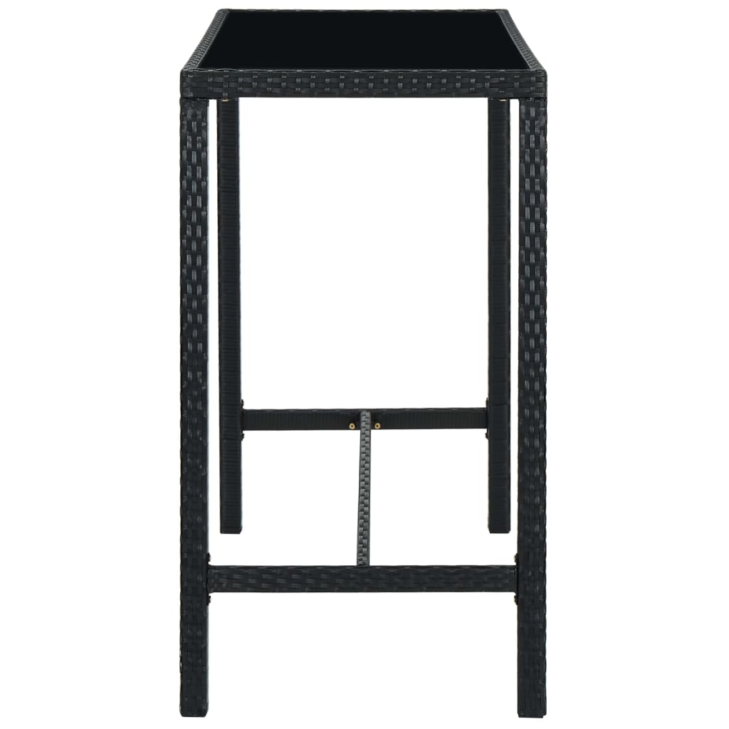 7-delige Tuinbarset met kussens poly rattan zwart – afbeelding 5