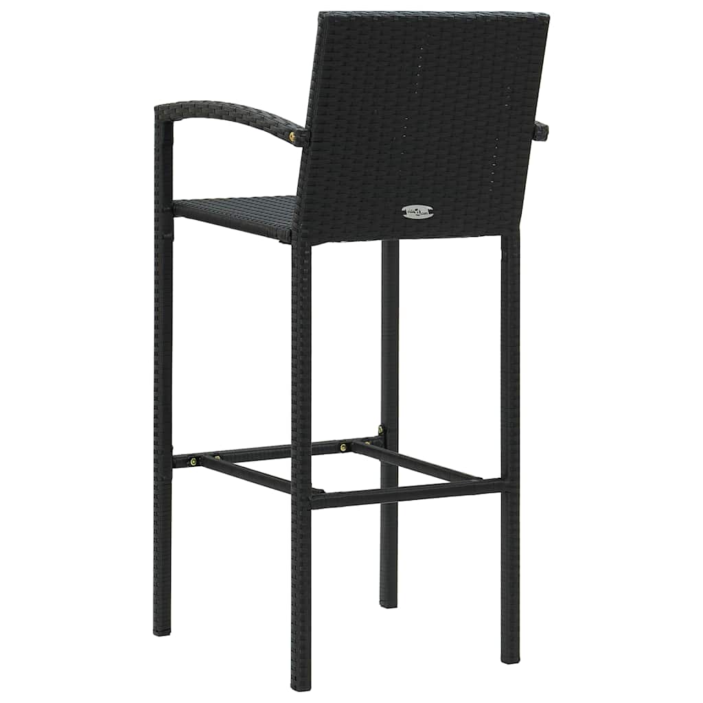 5-delige Tuinbarset poly rattan zwart – afbeelding 10