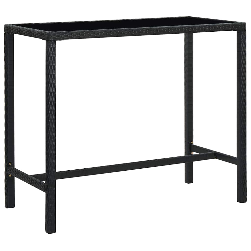 5-delige Tuinbarset poly rattan zwart – afbeelding 3