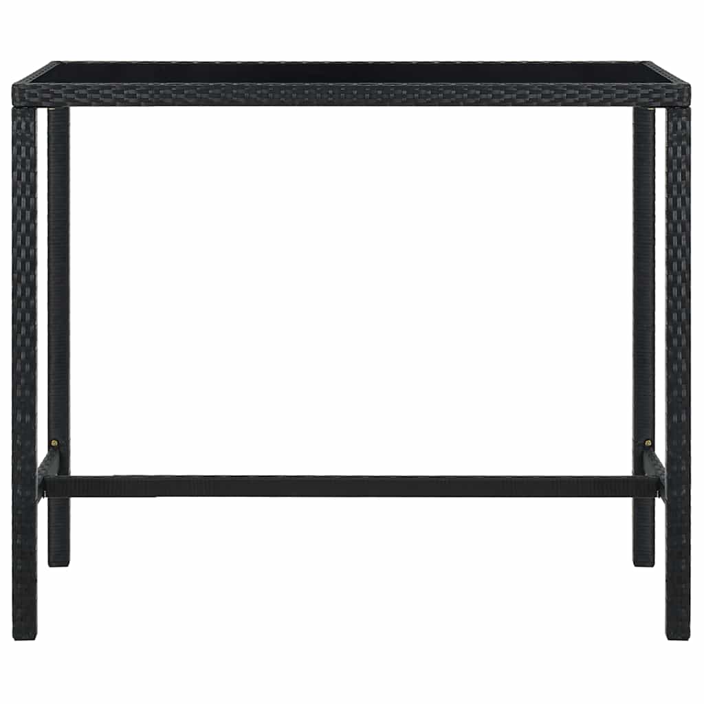 5-delige Tuinbarset poly rattan zwart – afbeelding 4