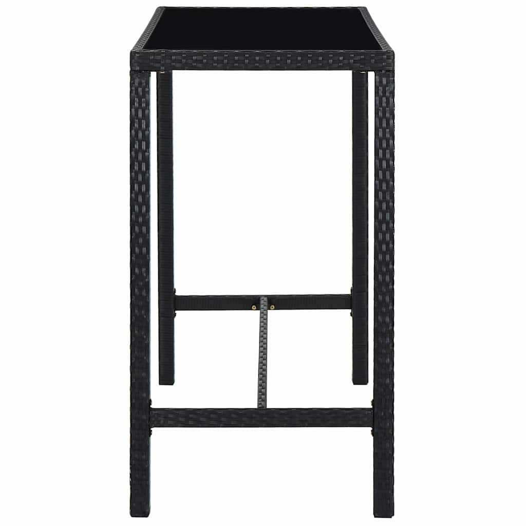 5-delige Tuinbarset poly rattan zwart – afbeelding 5