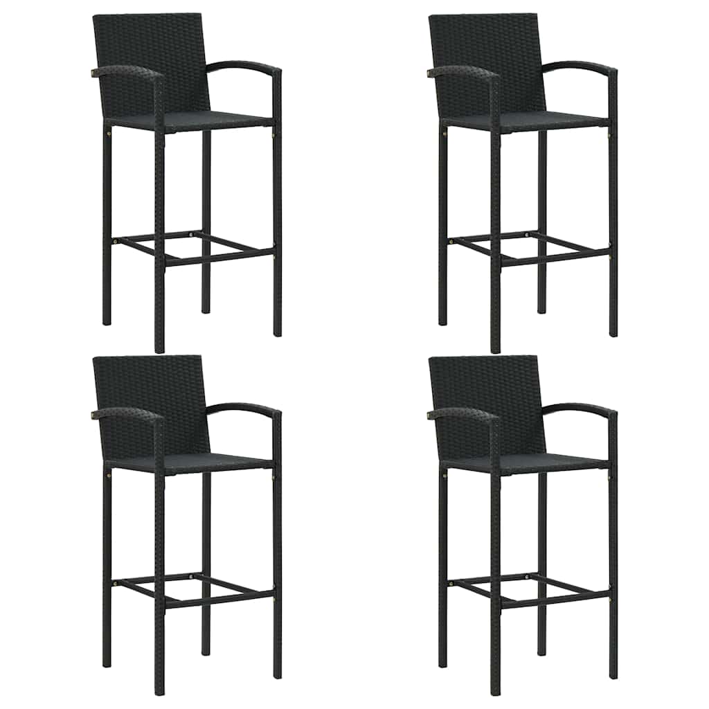 5-delige Tuinbarset poly rattan zwart – afbeelding 6
