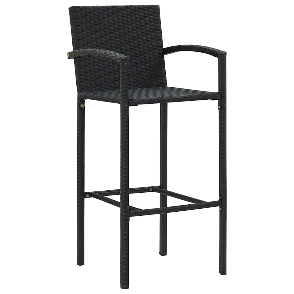 5-delige Tuinbarset poly rattan zwart – afbeelding 7
