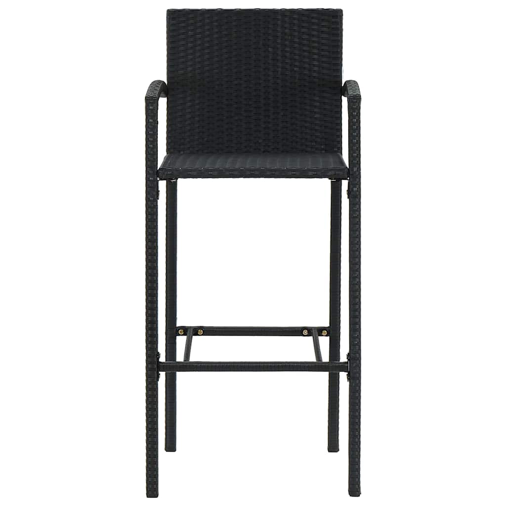 5-delige Tuinbarset poly rattan zwart – afbeelding 8