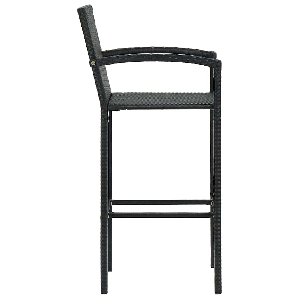 5-delige Tuinbarset poly rattan zwart – afbeelding 9