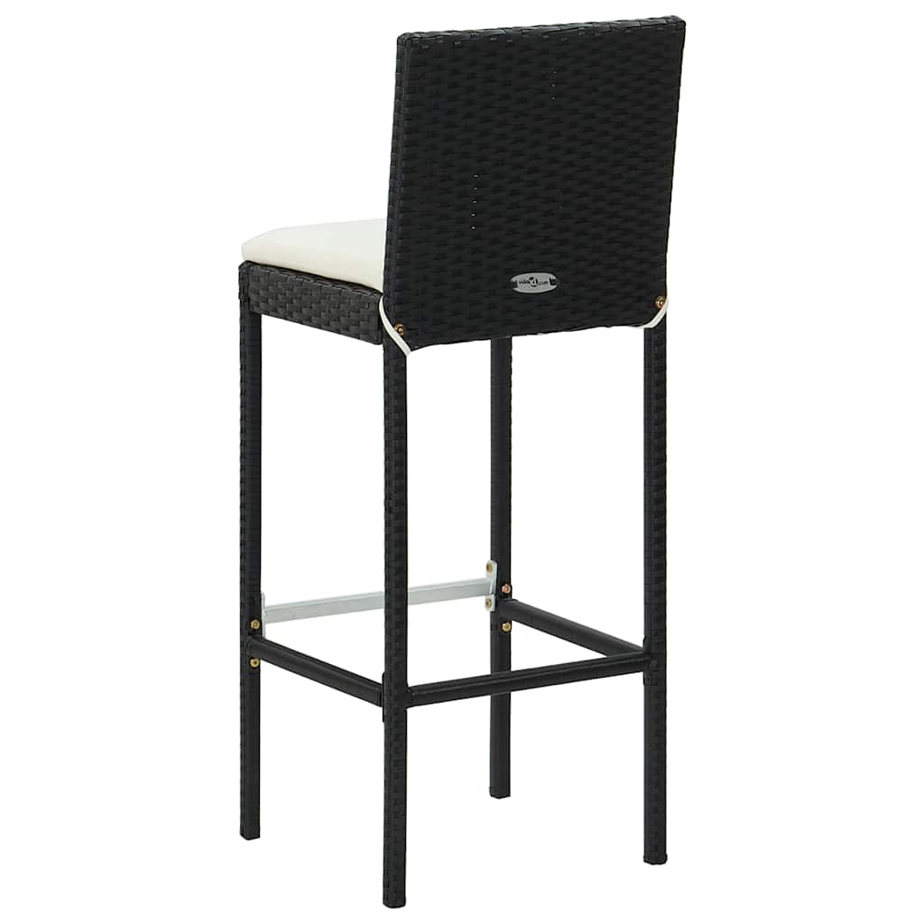 9-delige Tuinbarset met kussens poly rattan zwart – afbeelding 11
