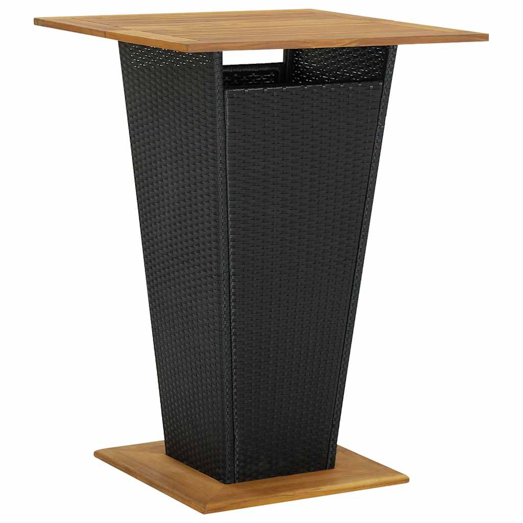 9-delige Tuinbarset met kussens poly rattan zwart – afbeelding 3