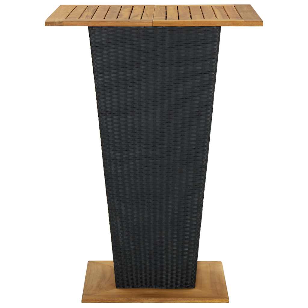 9-delige Tuinbarset met kussens poly rattan zwart – afbeelding 5