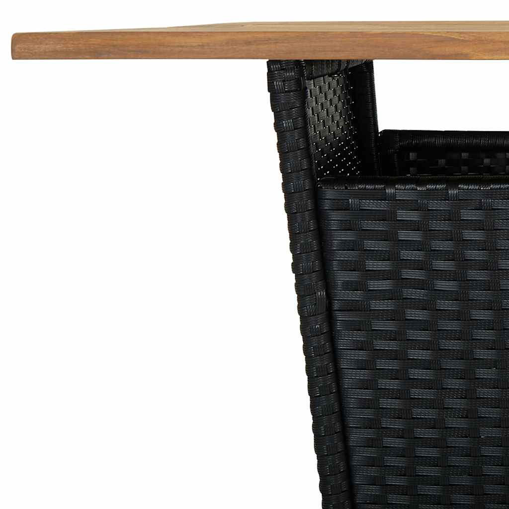 9-delige Tuinbarset met kussens poly rattan zwart – afbeelding 7