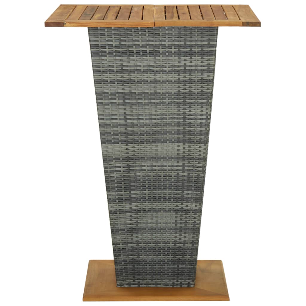 9-delige Tuinbarset met kussens poly rattan grijs – afbeelding 5