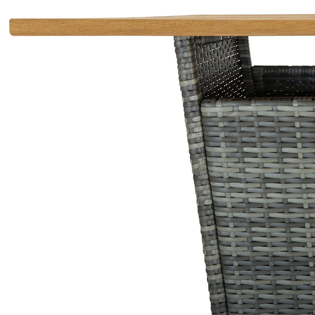 9-delige Tuinbarset met kussens poly rattan grijs – afbeelding 7