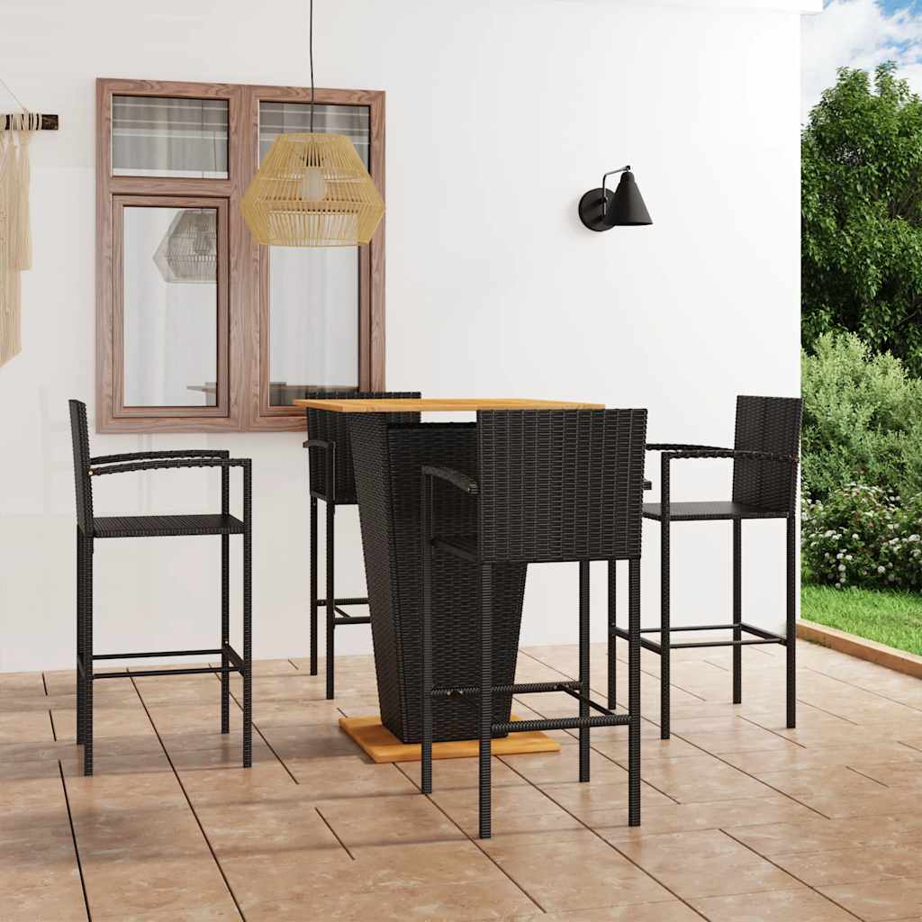 5-delige Tuinbarset zwart – afbeelding 1
