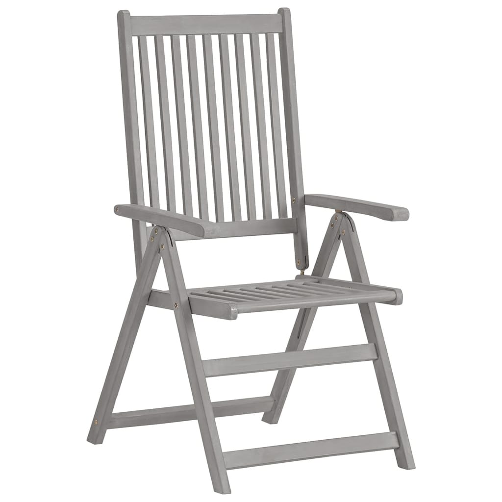 Tuinstoelen 4 st verstelbaar met kussens massief acaciahout – afbeelding 3