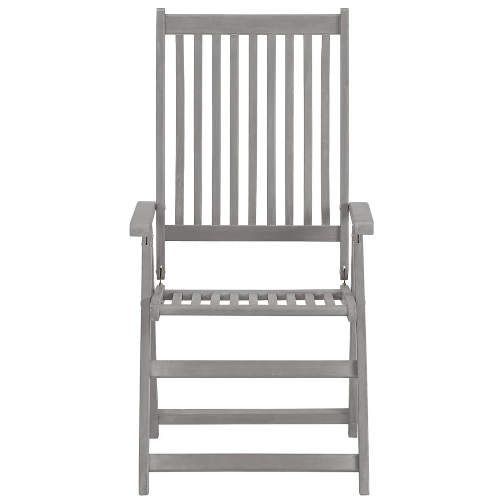 Tuinstoelen 4 st verstelbaar met kussens massief acaciahout – afbeelding 4
