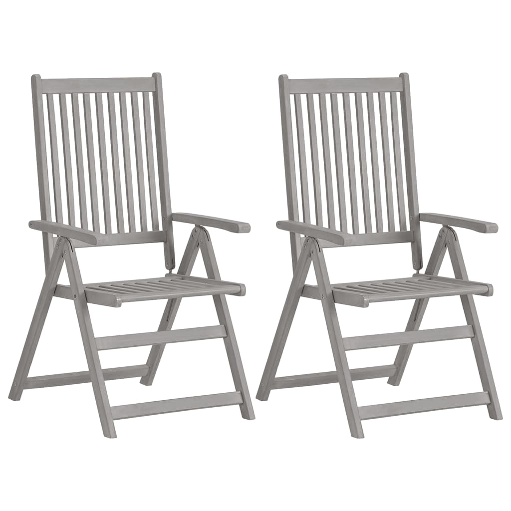 Tuinstoelen 4 st verstelbaar met kussens massief acaciahout – afbeelding 2