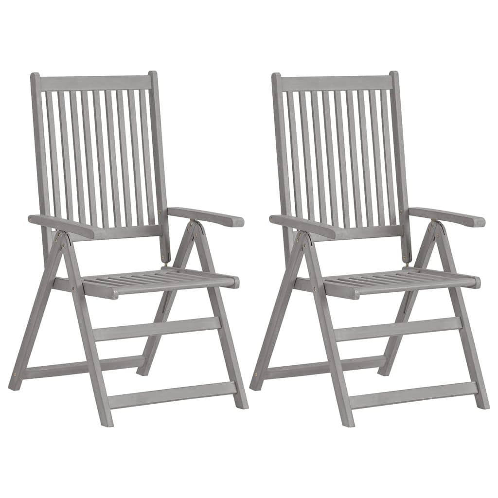 Tuinstoelen 4 st verstelbaar met kussens massief acaciahout – afbeelding 2