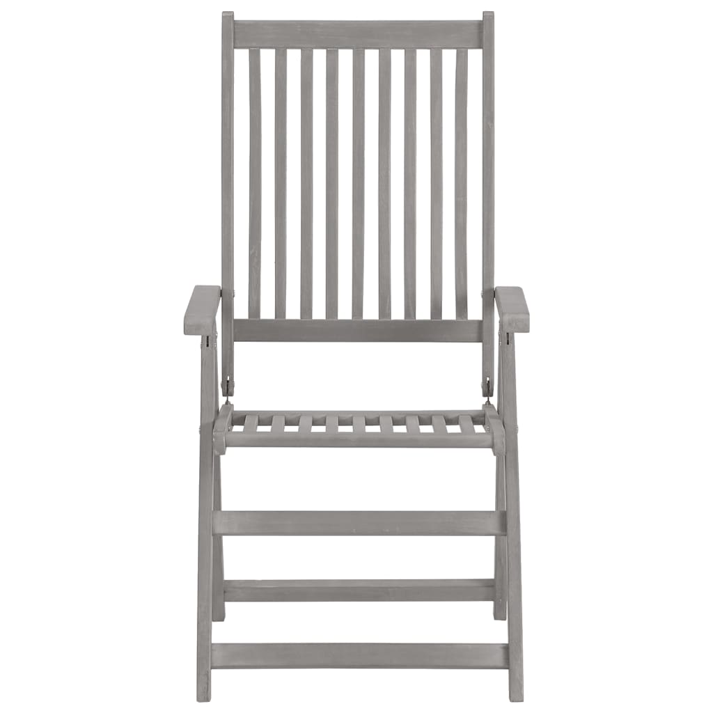 Tuinstoelen 4 st verstelbaar met kussens massief acaciahout – afbeelding 4