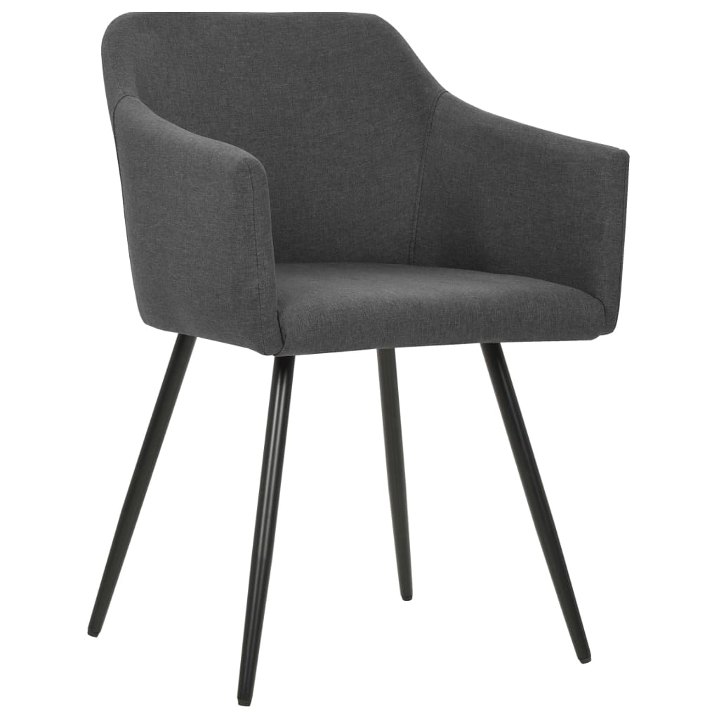 Eetkamerstoelen 4 st stof donkergrijs – afbeelding 2