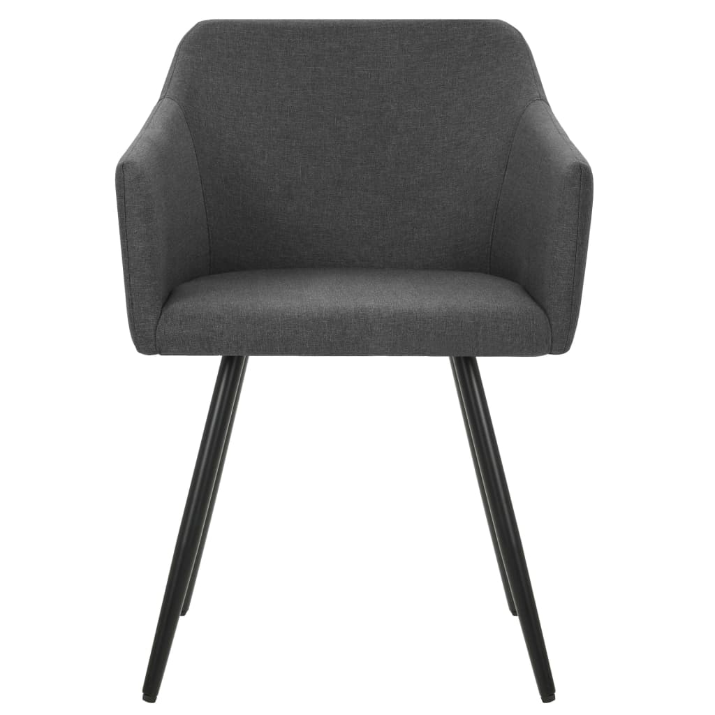 Eetkamerstoelen 4 st stof donkergrijs – afbeelding 3
