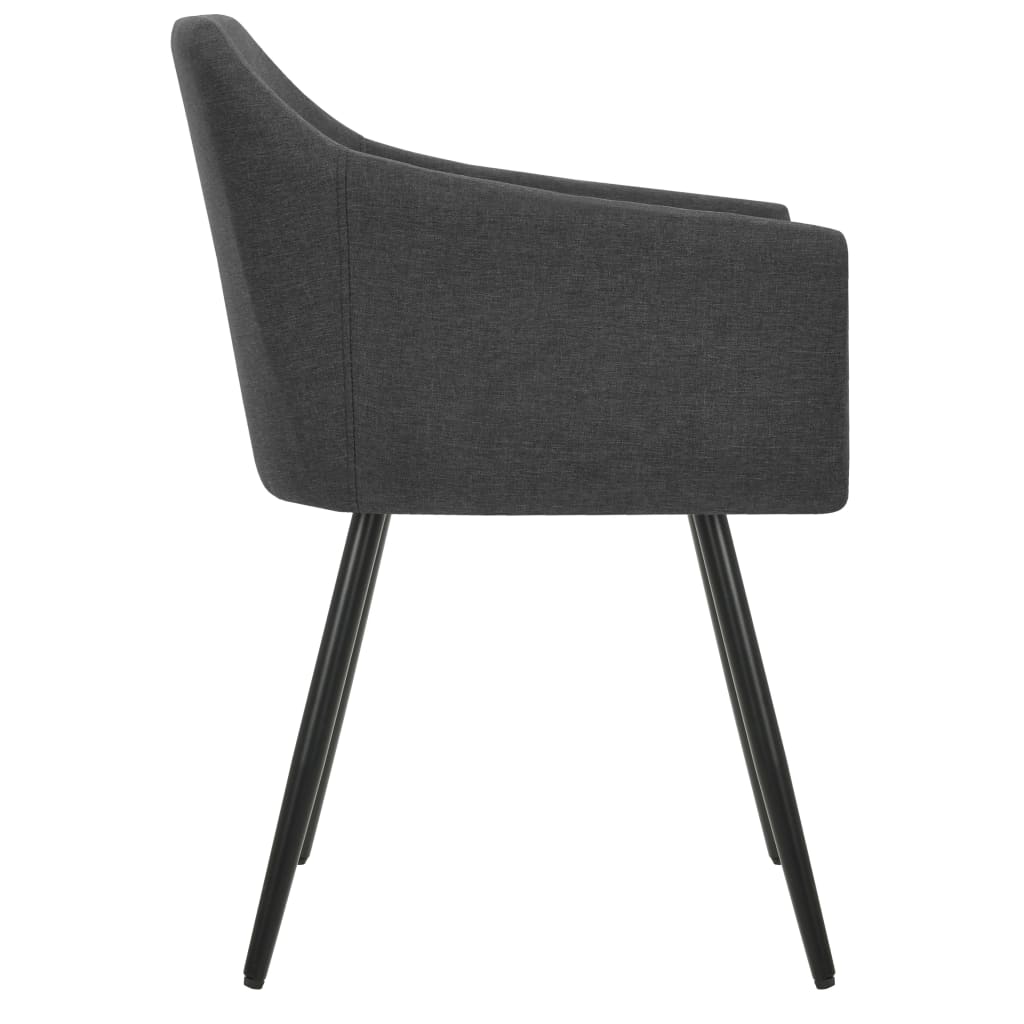 Eetkamerstoelen 4 st stof donkergrijs – afbeelding 4