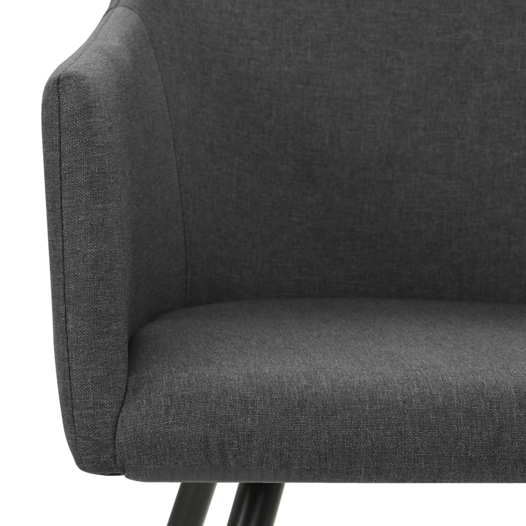 Eetkamerstoelen 4 st stof donkergrijs – afbeelding 5